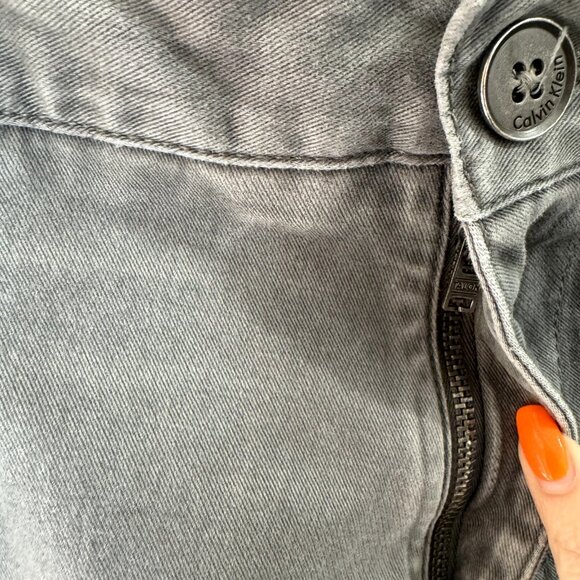 Calvin Klein Pants Jeans Mens Size 33 x 30 Gray Distressed Straight Ankle - Picture 6 of 13